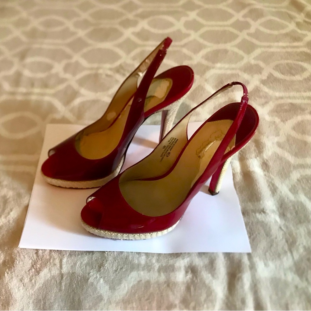 Chloe Red Slingback Heels